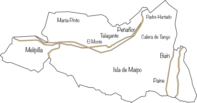 Despachos principalmente en las provincias al poniente de La región metropolitana (Melipilla, Talagante, Isla de Maipo, Buin, Paine, entre otros.)